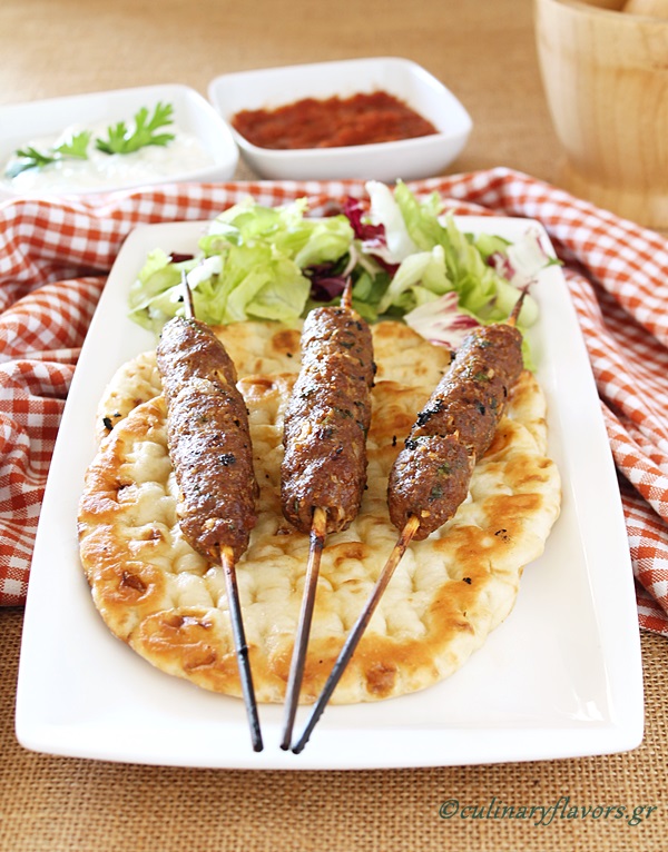 Ground Meat Kebabs with Pitas