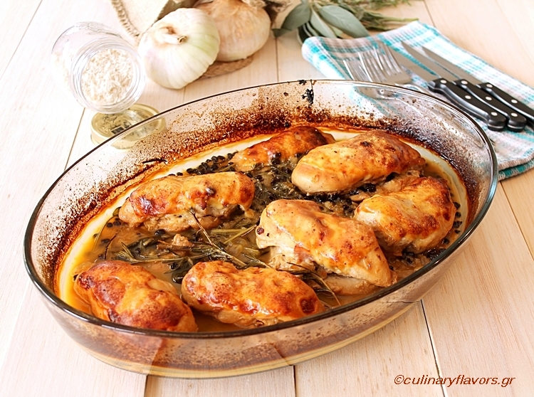 Chicken with Zakynthos Water Onion and Herbs