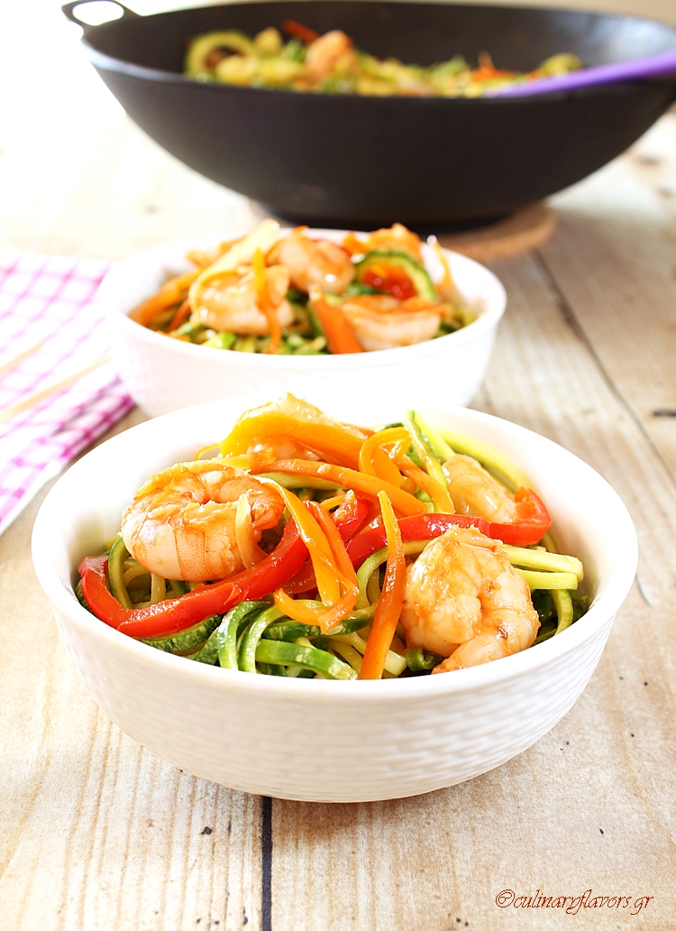 Mediterranean Shrimps with Zoodles