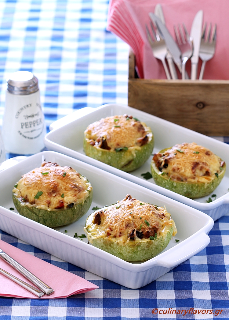 Zucchini Baskets Filled with Melty Ground Beef